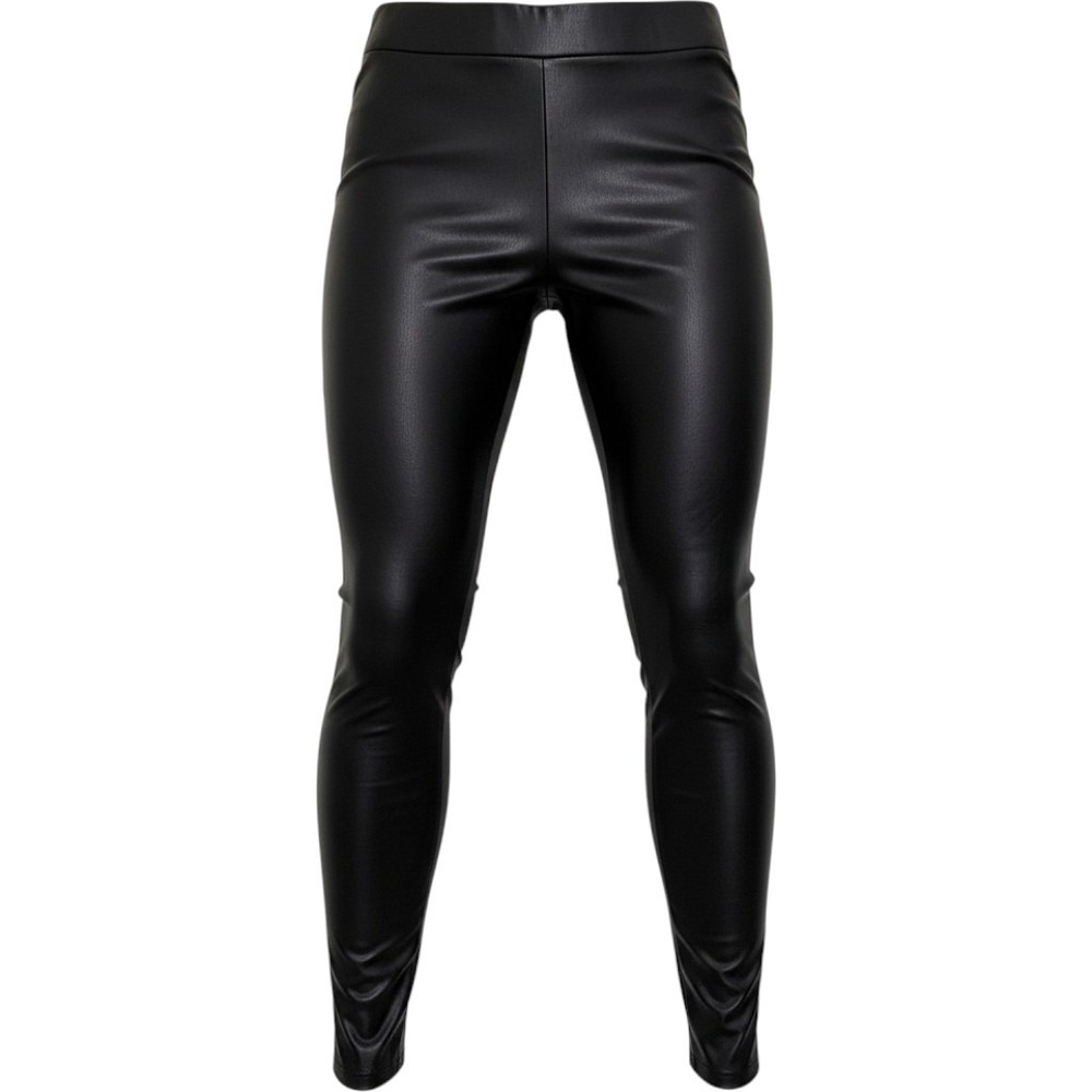 LOFT Faux Leather Leggings Black Stretch High Rise Pull On Vegan Pants Womens M